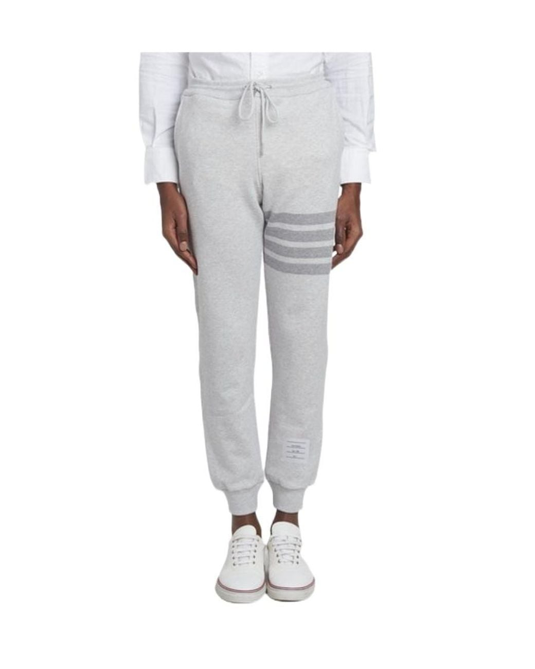 Thom Browne Black Bar Striped Drawstring Pants for men