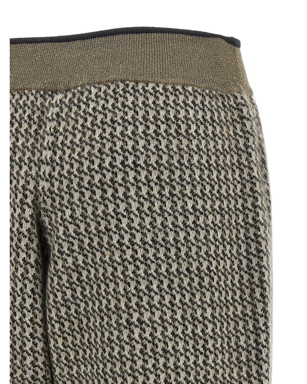 Brunello Cucinelli Gray Track Houndstooth Trousers