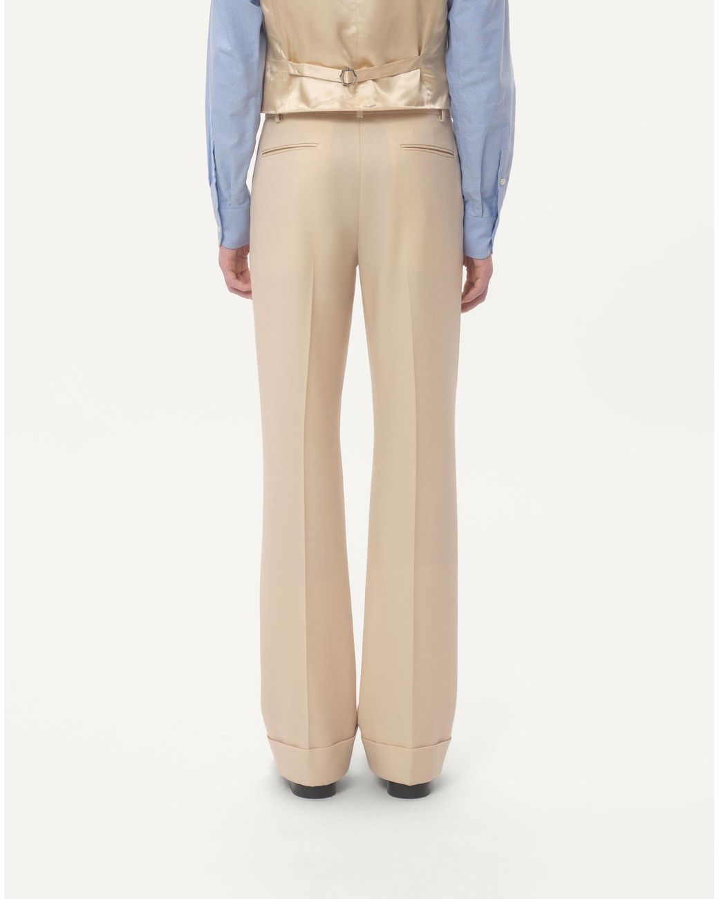Valentino Natural Turn-Up Hem Tailored Trousers for men