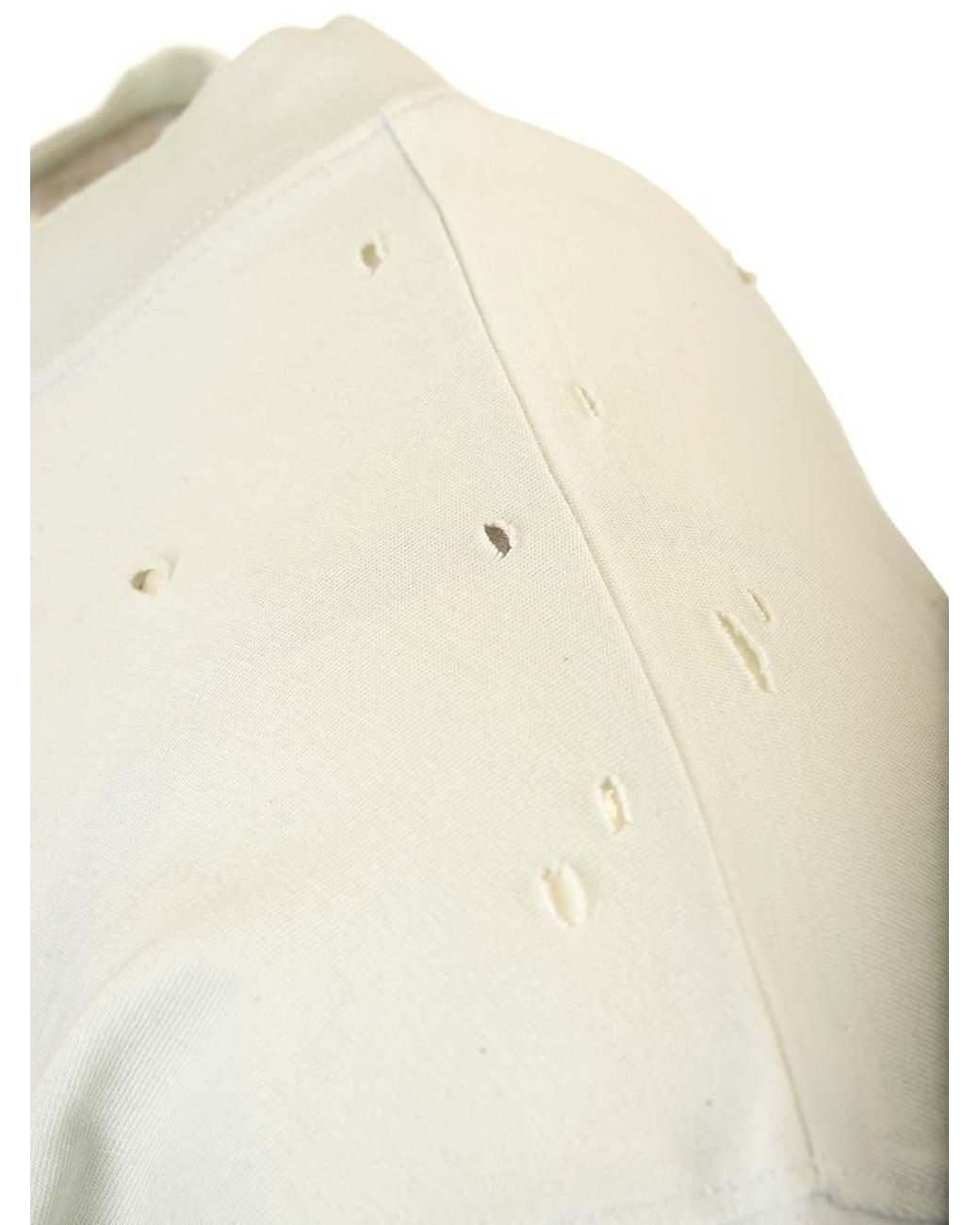 Acne White Logo Printed Crewneck T-Shirt for men