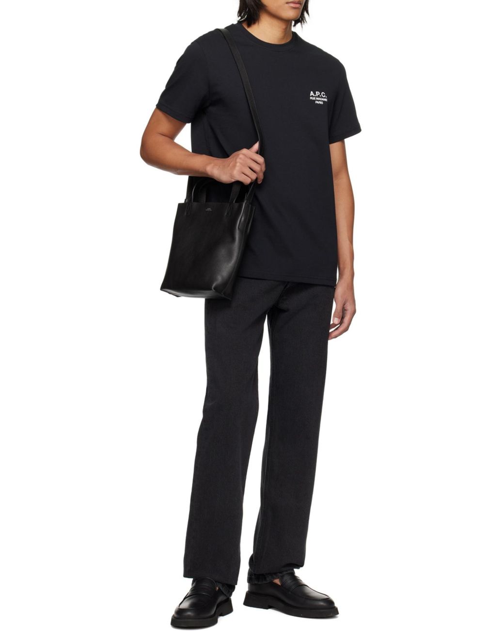 A.P.C. Black Mid-Rise Straight-Leg Jeans for men