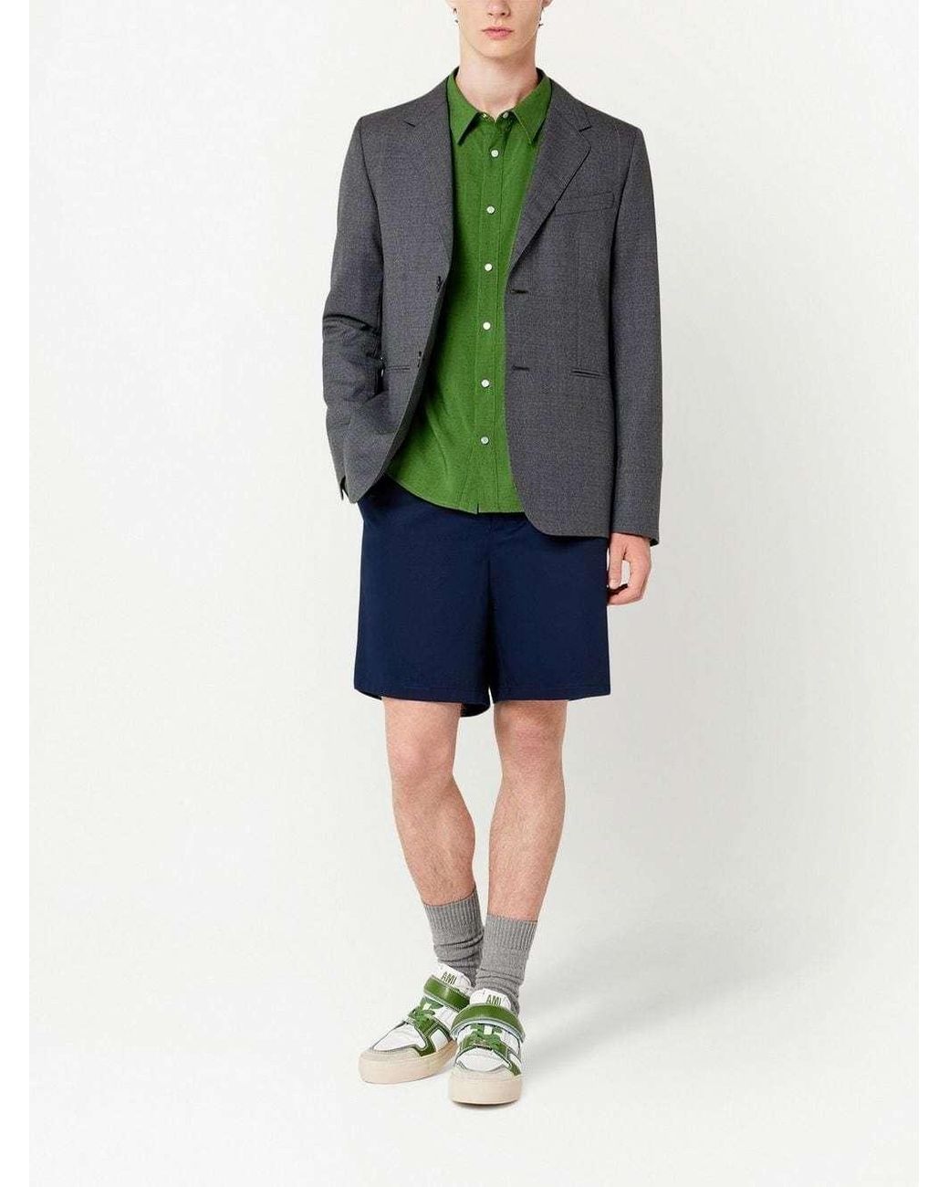 AMI Blue Ami De Coeur Elasticated Waistband Track Shorts for men
