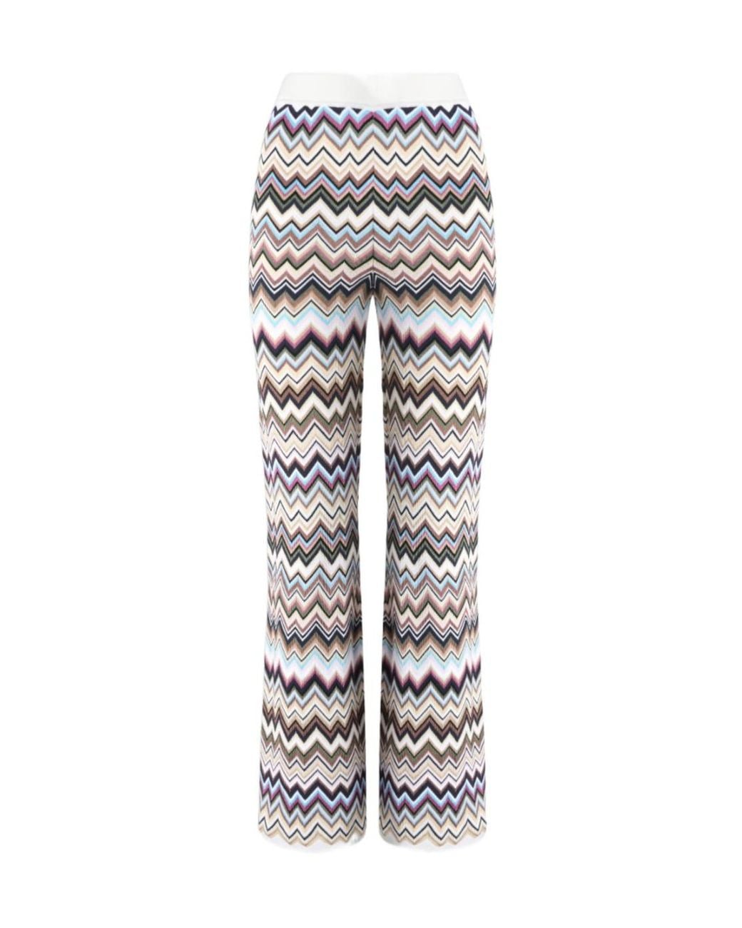 Missoni White Zigzag-Knit Trousers