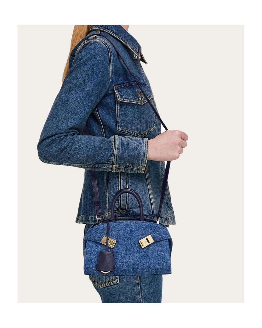 Ferragamo Blue Hug Handbag (Xs)
