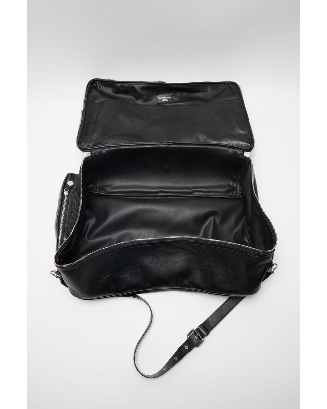 Acne Black Zip-Fastening Leather Shoulder Bag for men