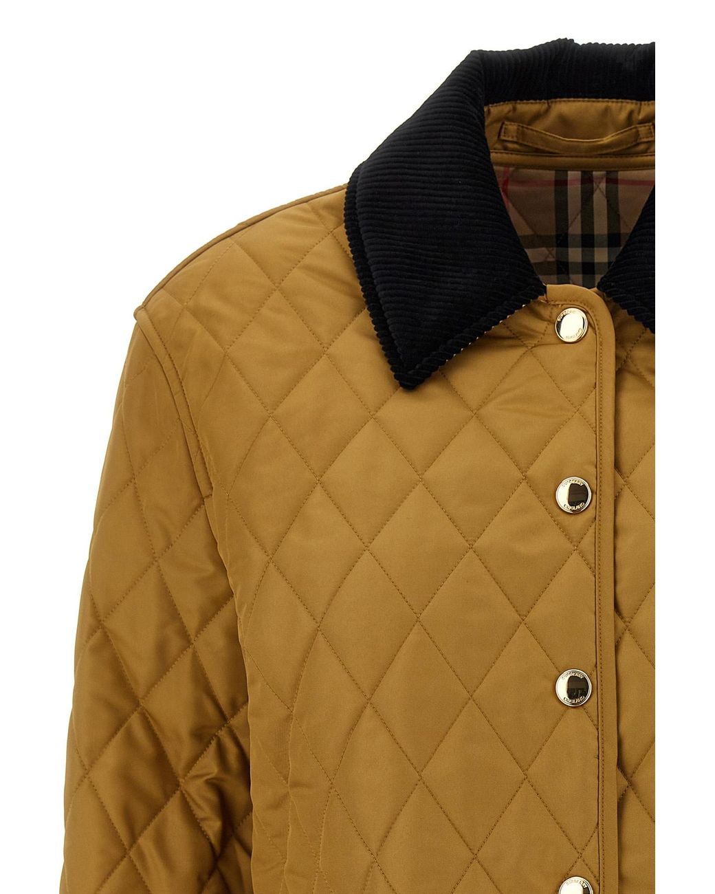 Burberry Green Logo Embroidered Quilted Jacket