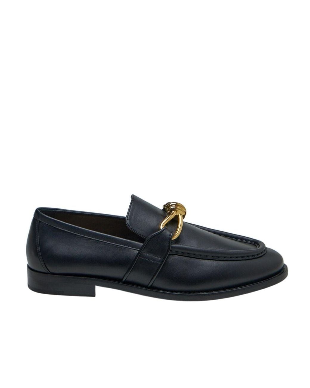 Bottega Veneta Black Round Head Loafer Shoes for men