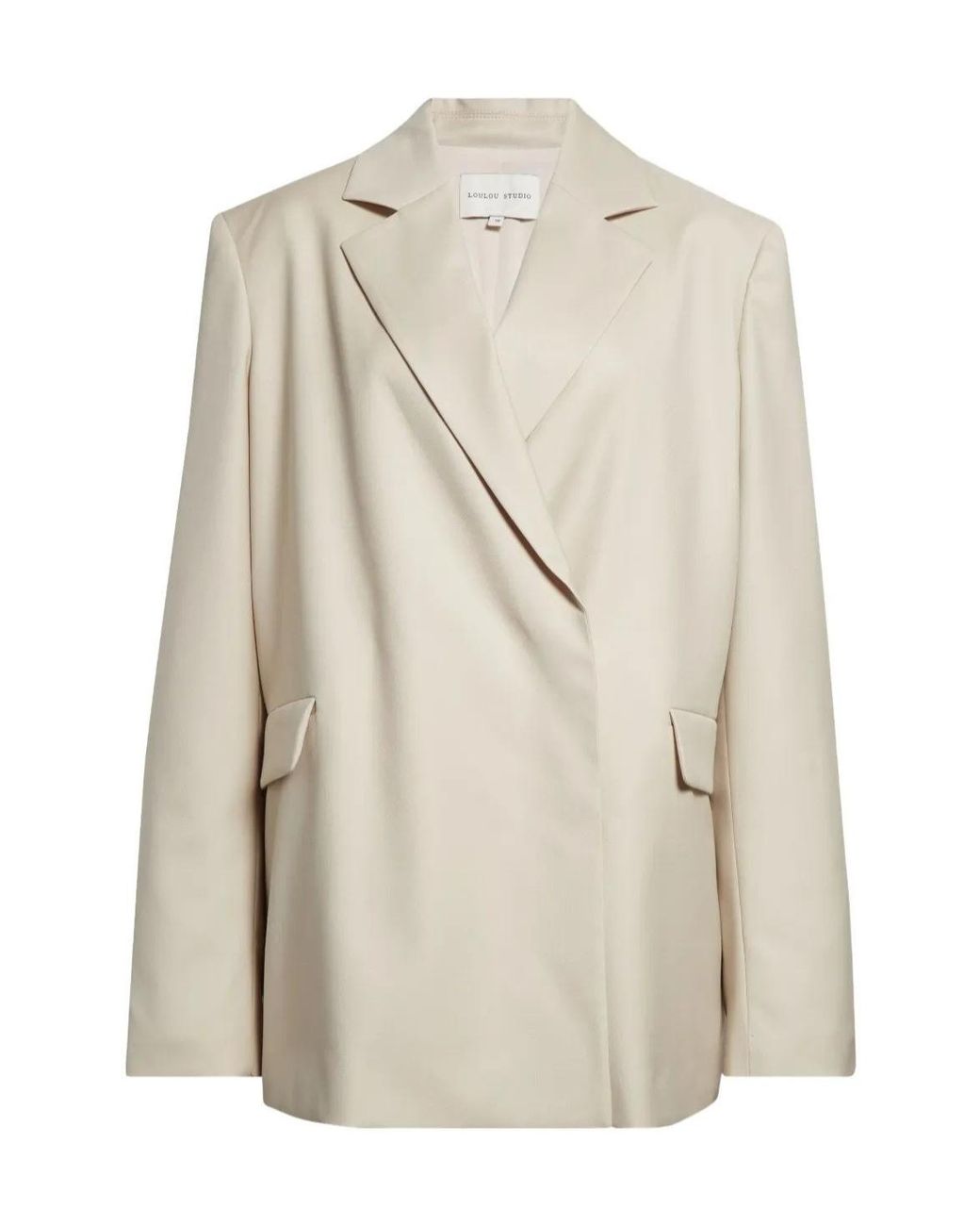 Loulou de Saison Natural Notched-Lapel Blazer