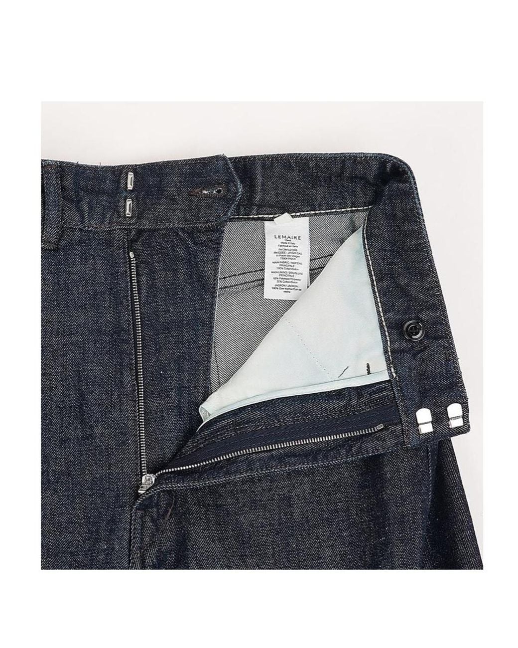 Lemaire Blue High Waisted Curved Pants
