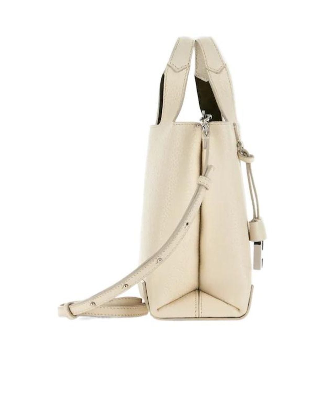 Hogan Natural Logo Embossed Top Handle Bag