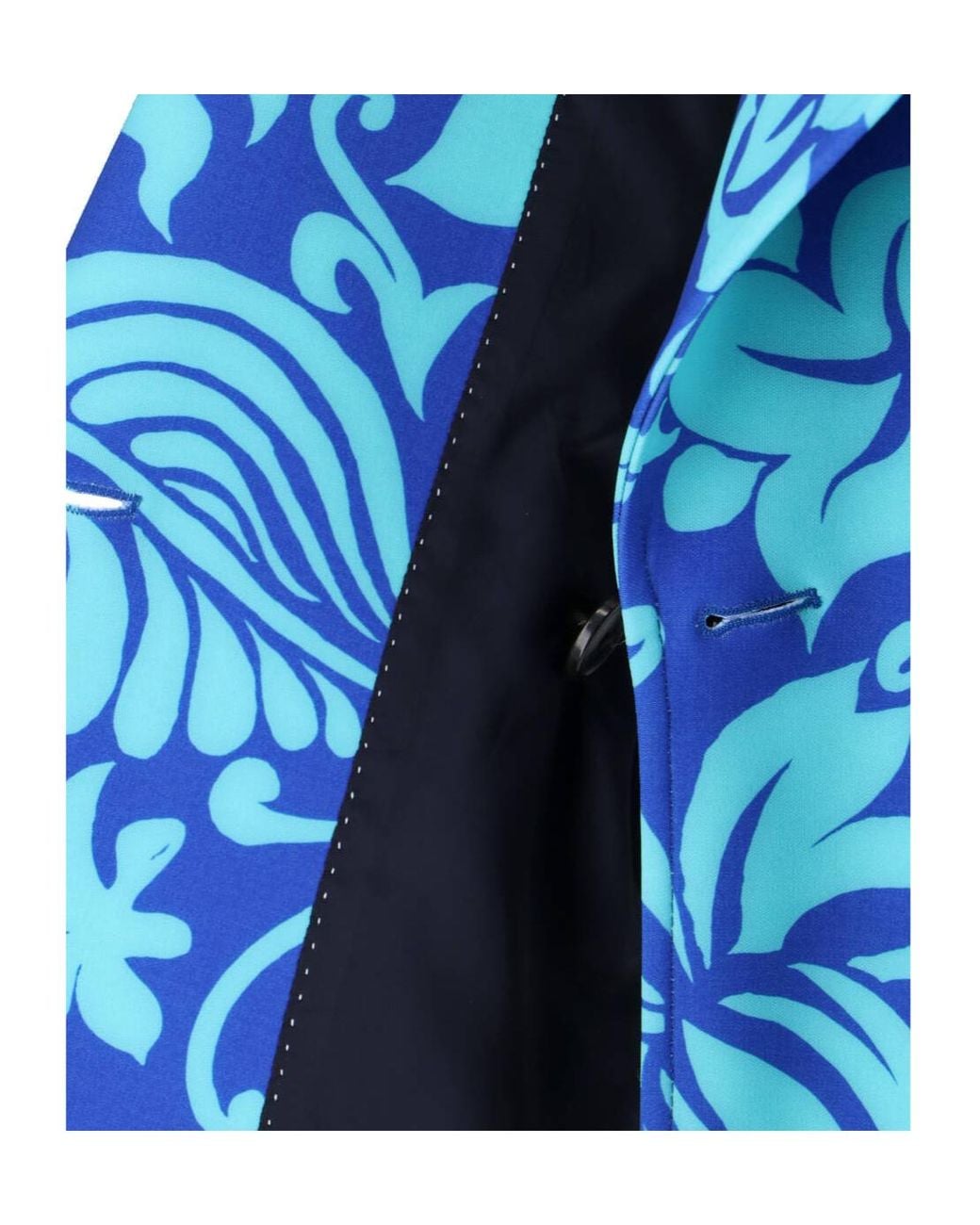 Dries Van Noten Blue Floral Double-Breasted Blazer