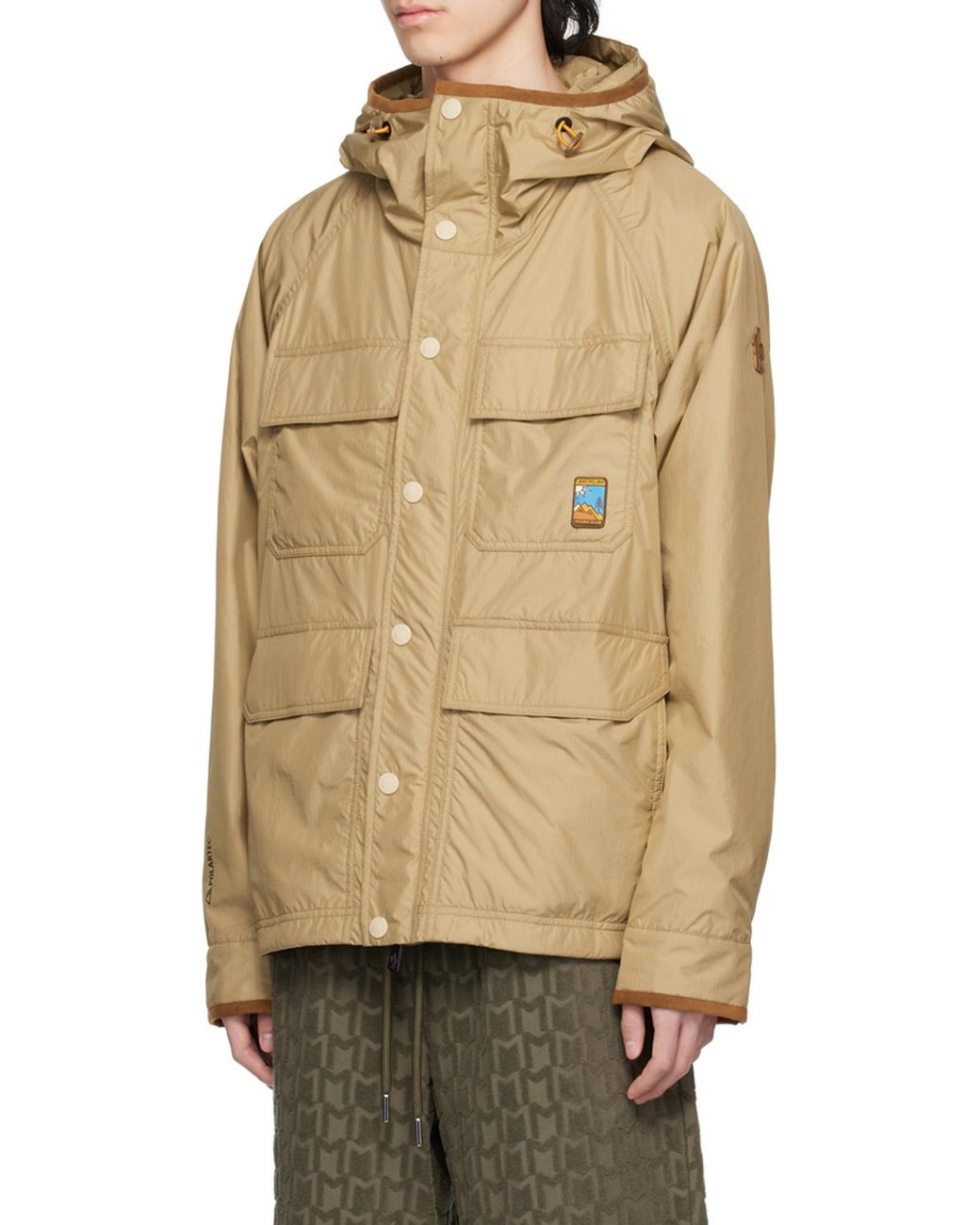 Moncler Green Grenoble Rutor Logo Patch Hooded Jacket for men