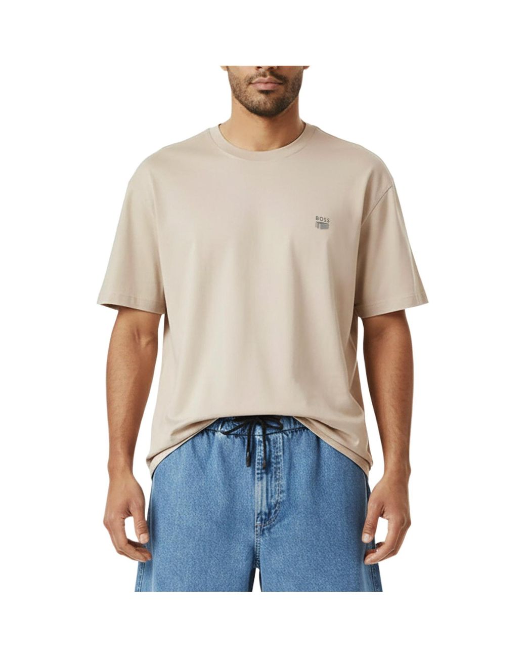 Boss White Printed T-Shirt for men