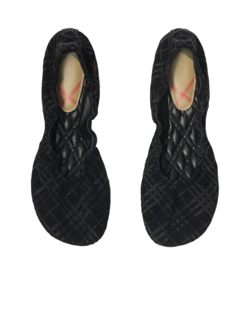Burberry Black Suede Ballerina Shoes