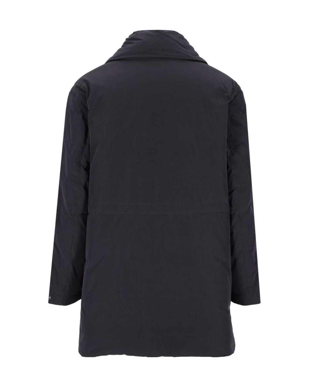 Emporio Armani Blue Hooded Logo Parka Coat for men