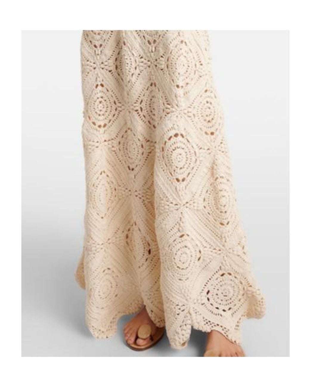Ulla Johnson Natural Annalisa Crochet Cotton Maxi Dress