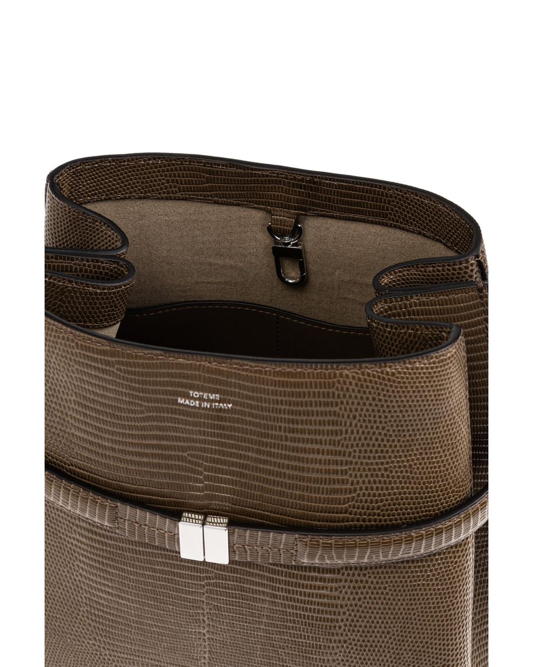 Totême Brown Totême Belted Embossed Bucket Bag
