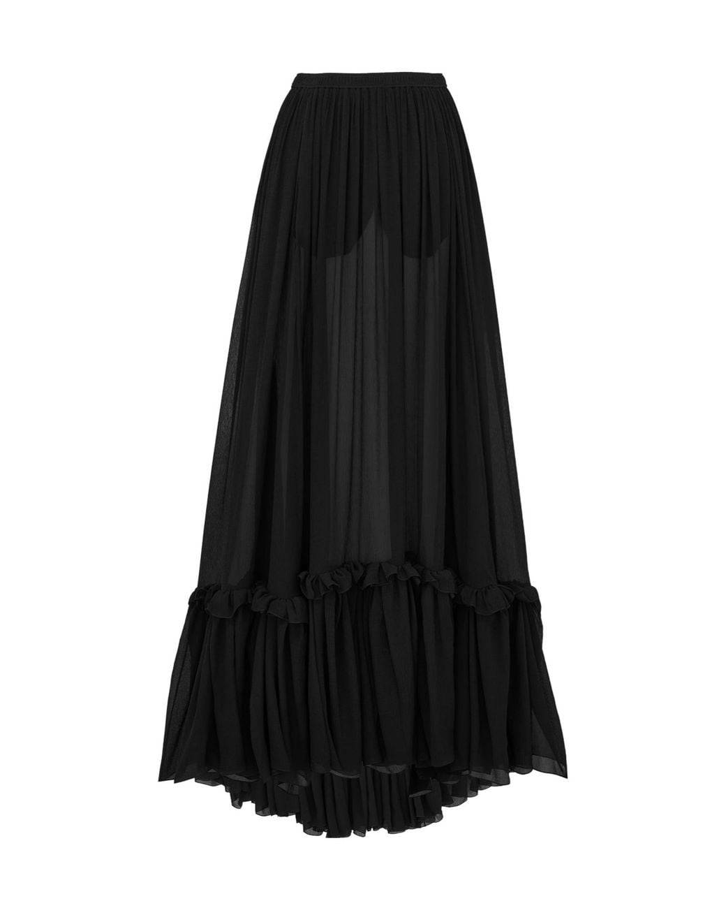 Saint Laurent Black Ruffled Skirt