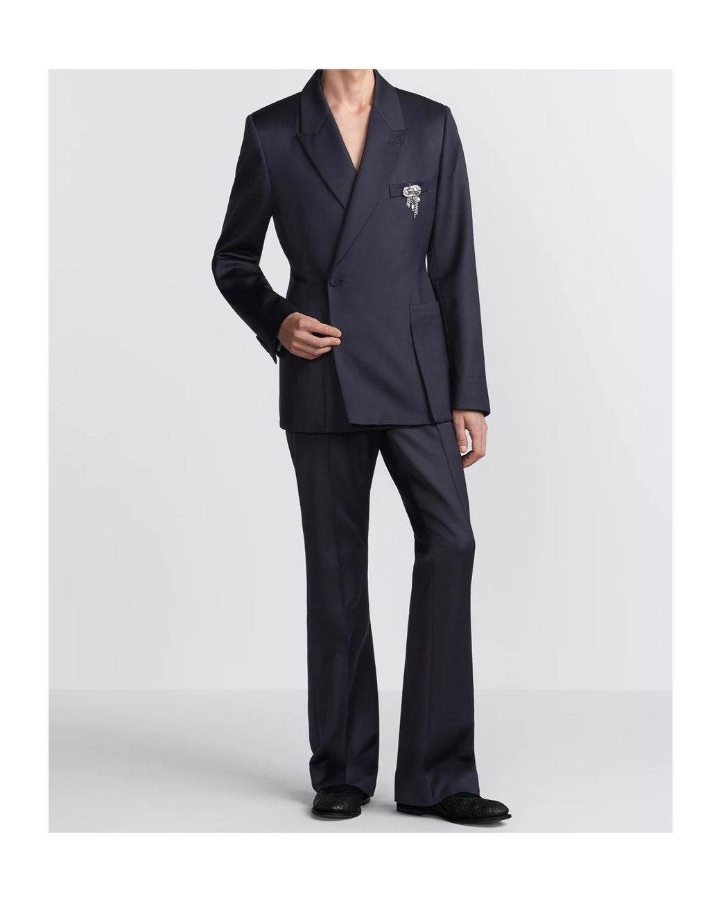 Dior Blue Homme Classic Straight Leg Pants for men