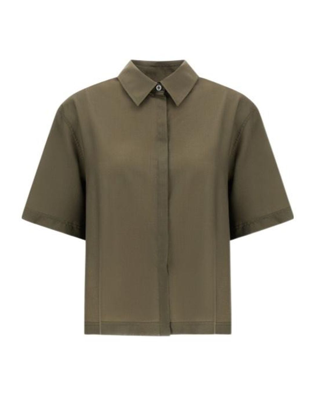 Herno Green Short-Sleeve Boxy Shirt