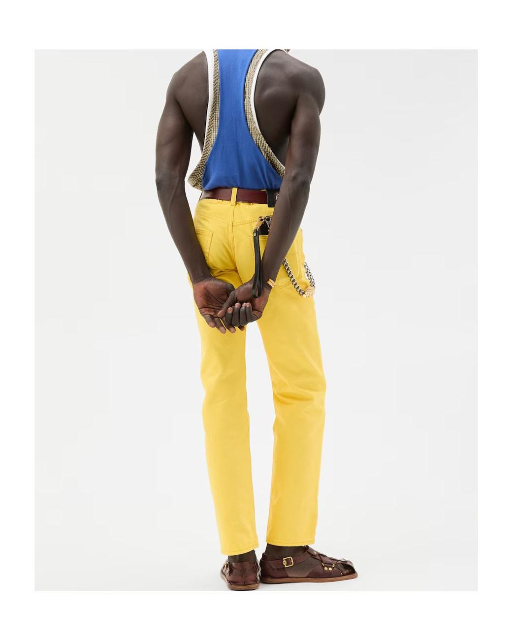 Versace Yellow Straight-Leg Medusa Jeans for men