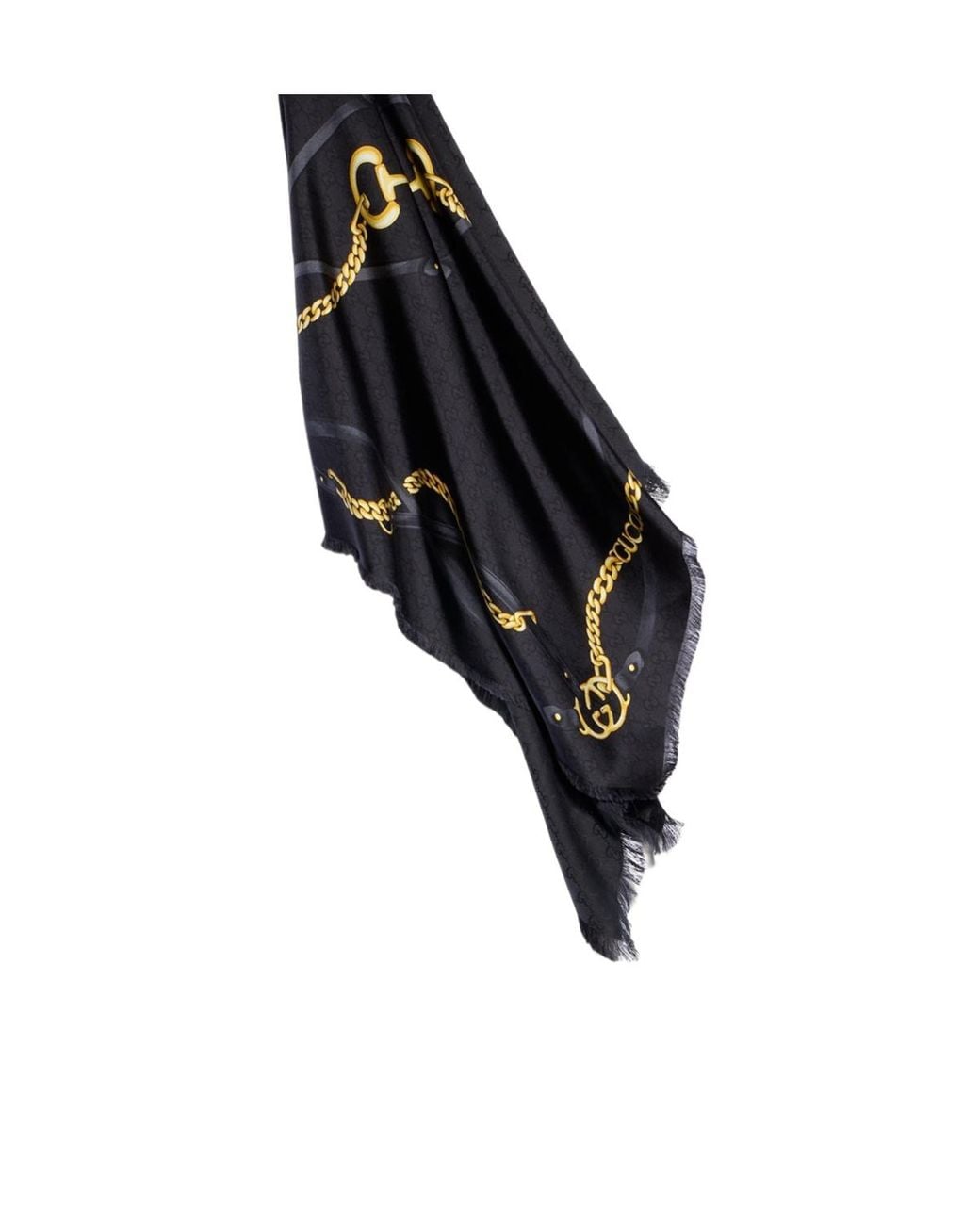 Gucci Black Horsebit Detailed Scarf