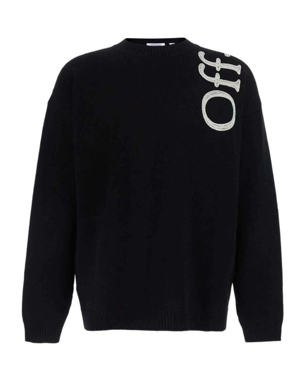 Off-White c/o Virgil Abloh Blue Logo Detailed Knitted Sweater for men
