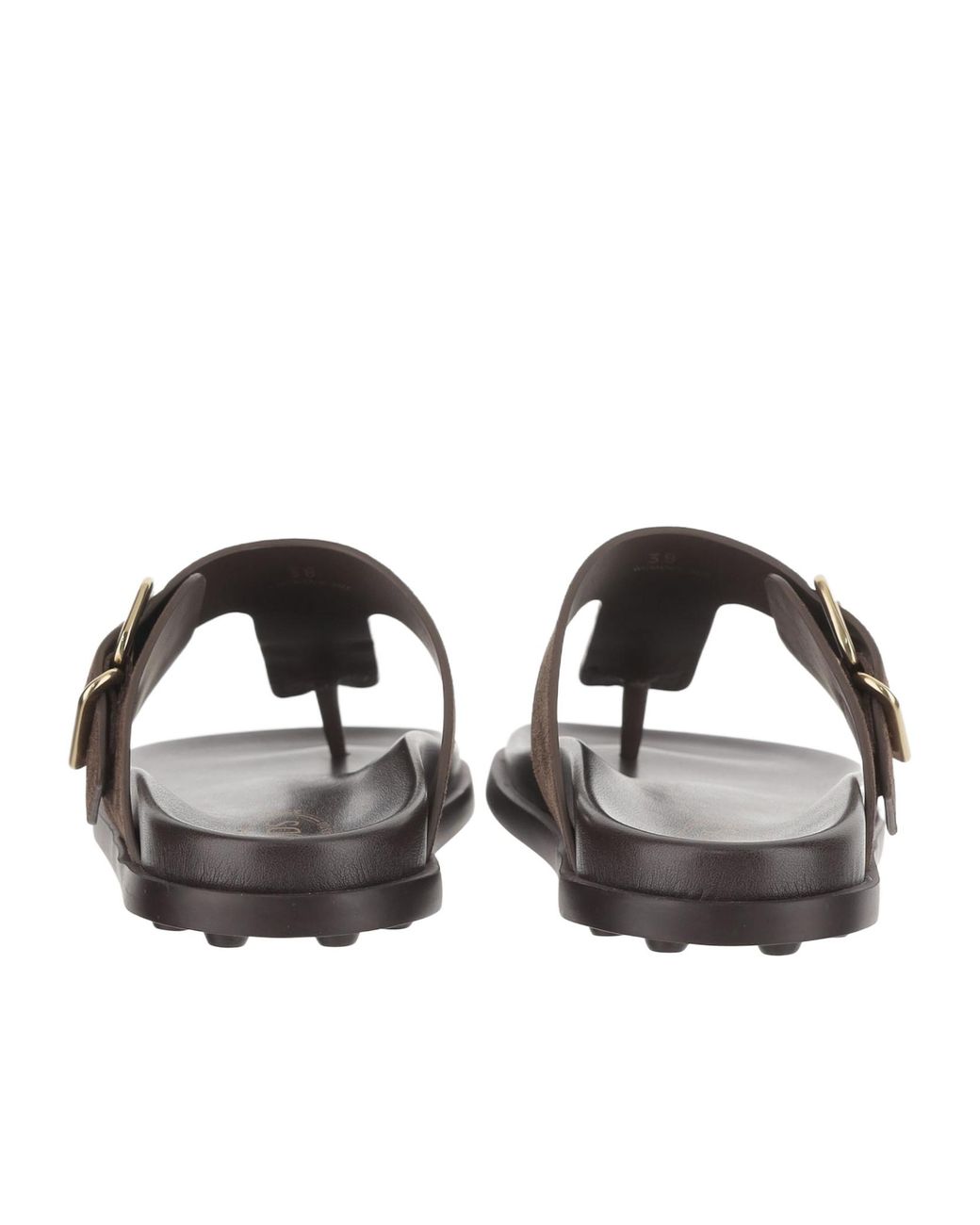 Tod's Brown Buckle Detailed Thong Sandals
