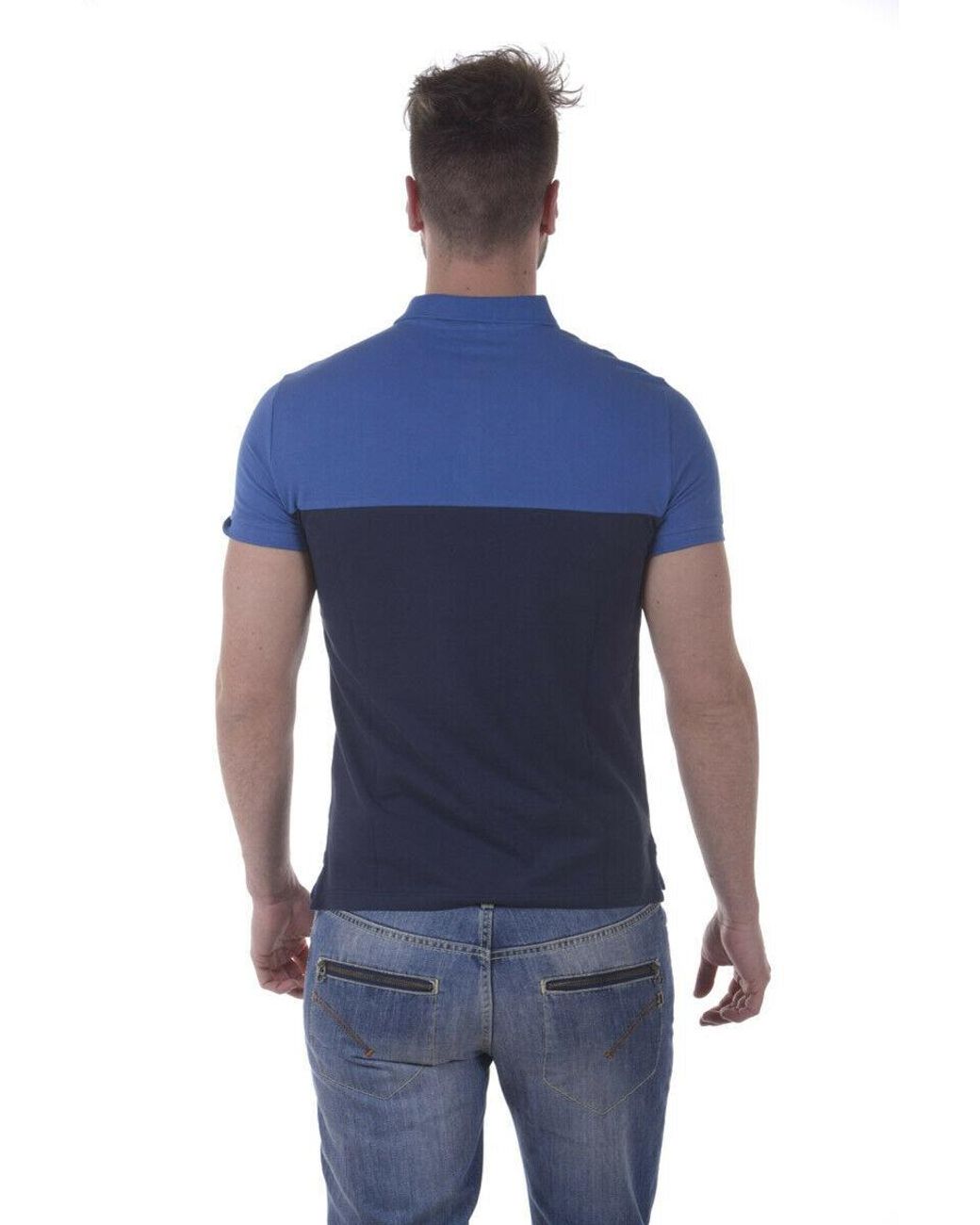 Armani Jeans Blue Logo Polo Shirt for men