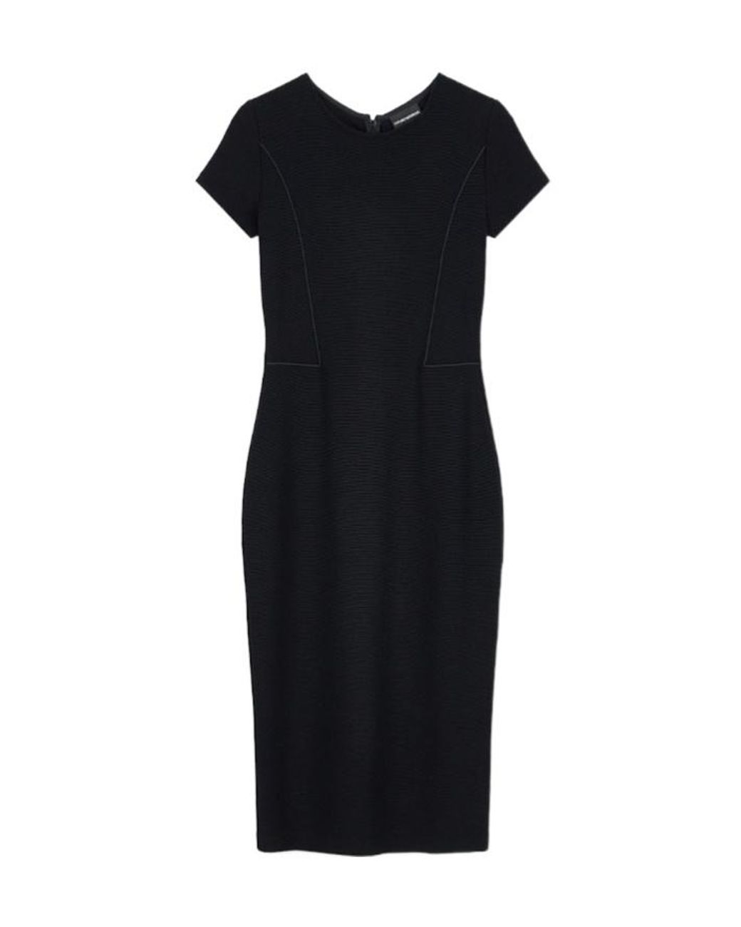 Emporio Armani Black Short-Sleeve Fitted Dress