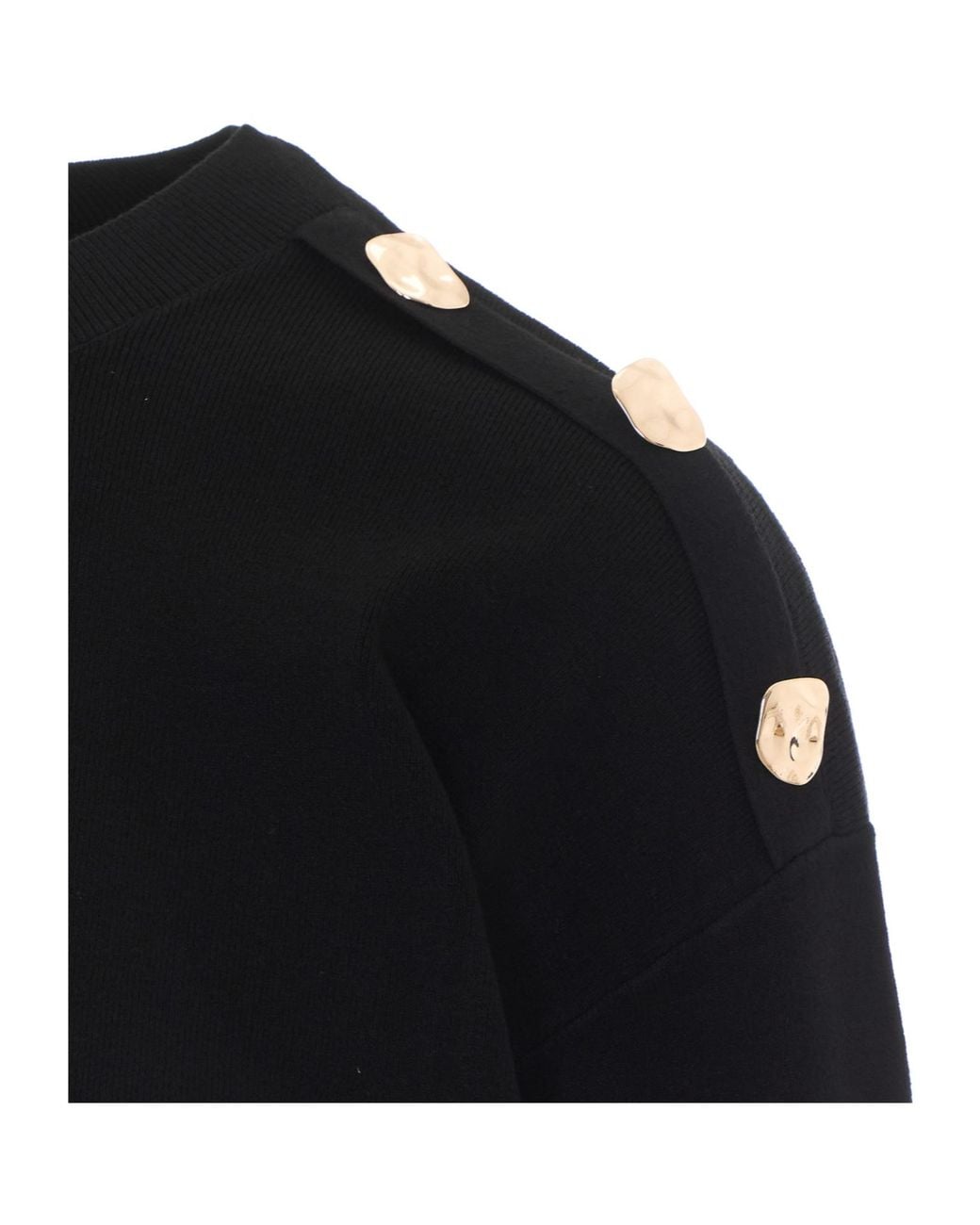 Liu Jo Black Button-Detail Knitted Sweater
