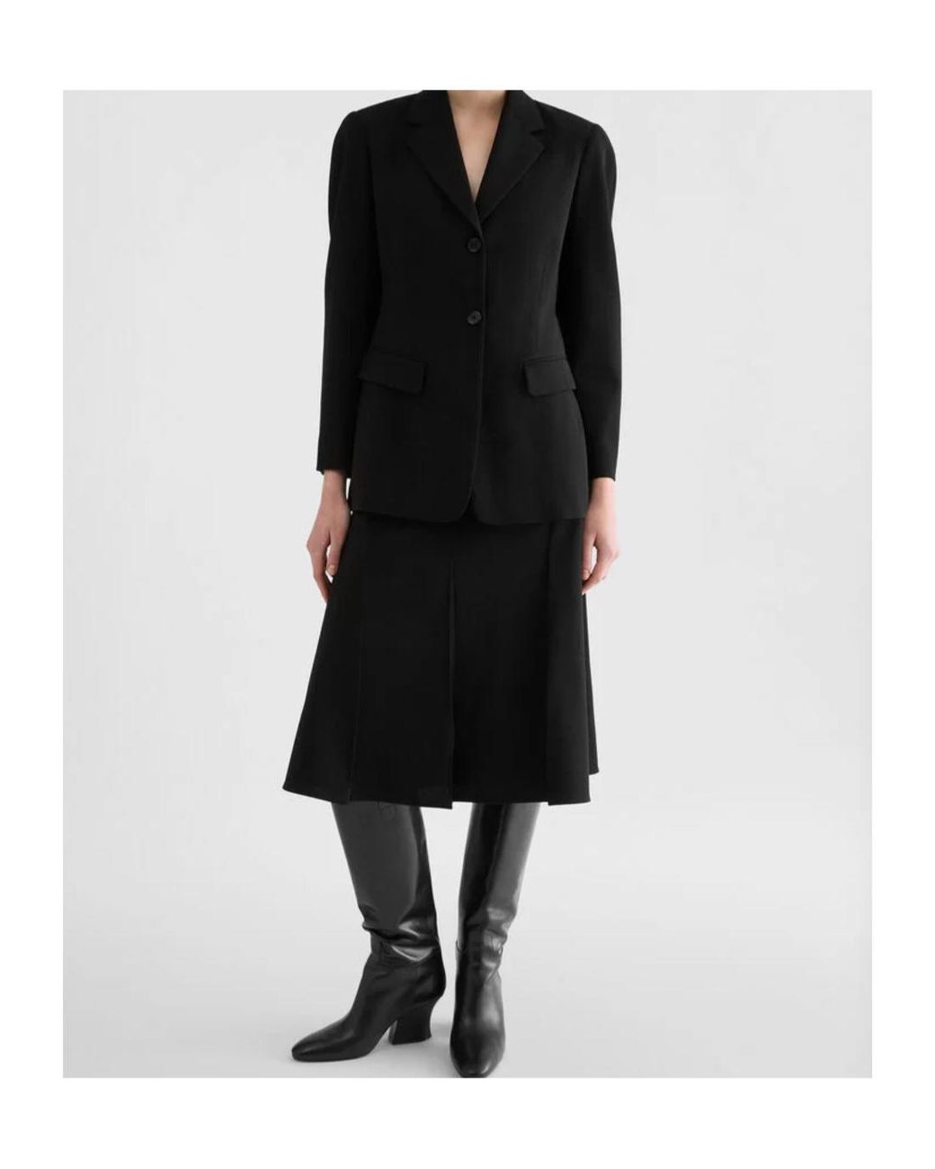 Jil Sander Black Single-Breasted Notch-Lapel Blazer