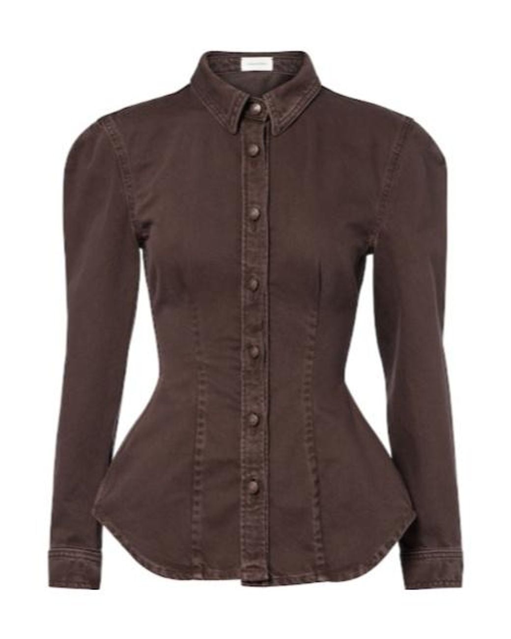 Magda Butrym Brown Peplum Denim Jacket