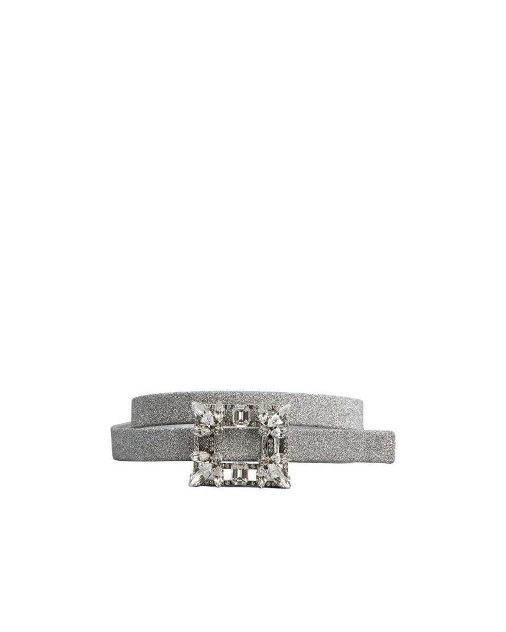 Roger Vivier White Broche Vivier Buckle Belt