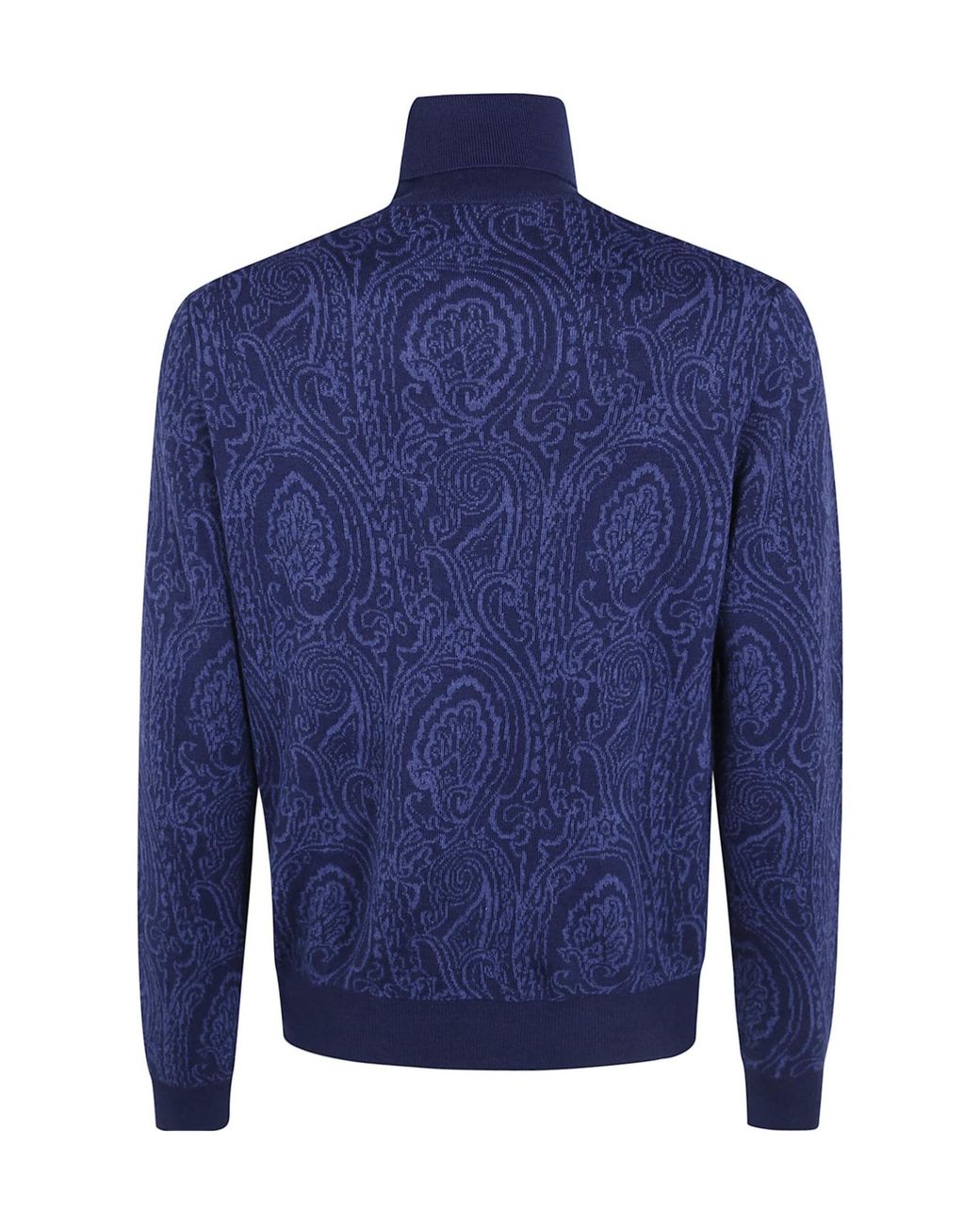 Etro Blue Roma Paisley Turtleneck Knitted Jumper for men