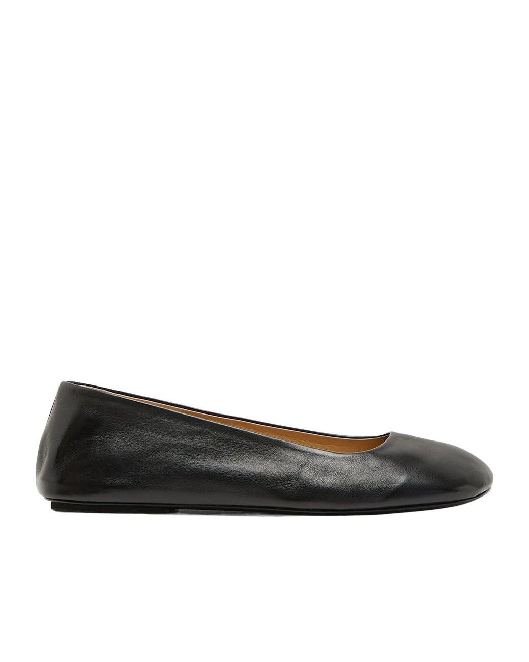 Marsèll Black Marsèll Square Toe Slip-On Ballerina Shoes