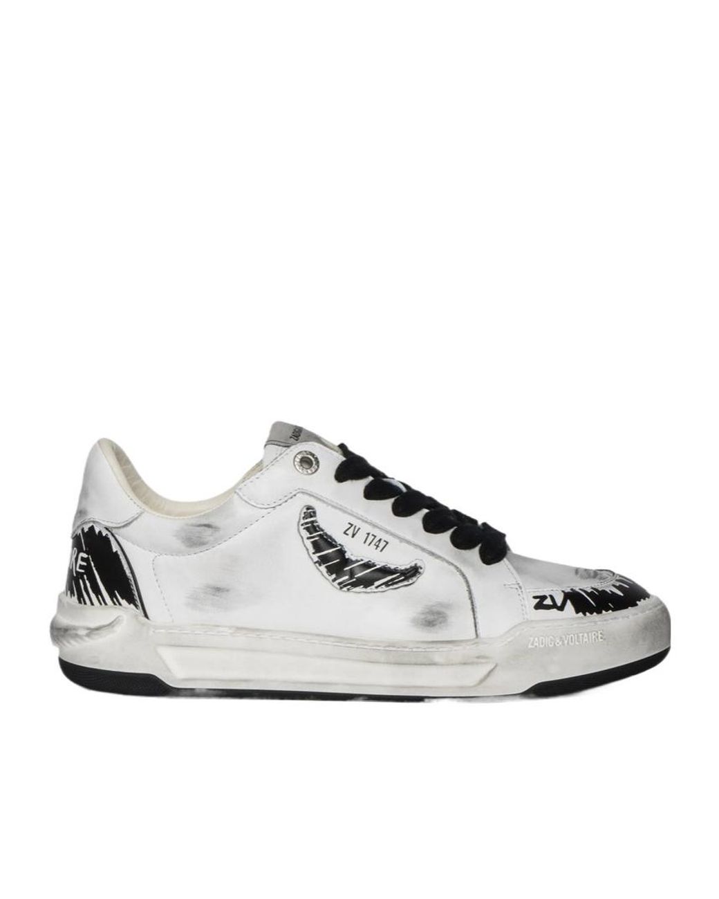 Zadig & Voltaire White Basses Fly Wings Sneakers