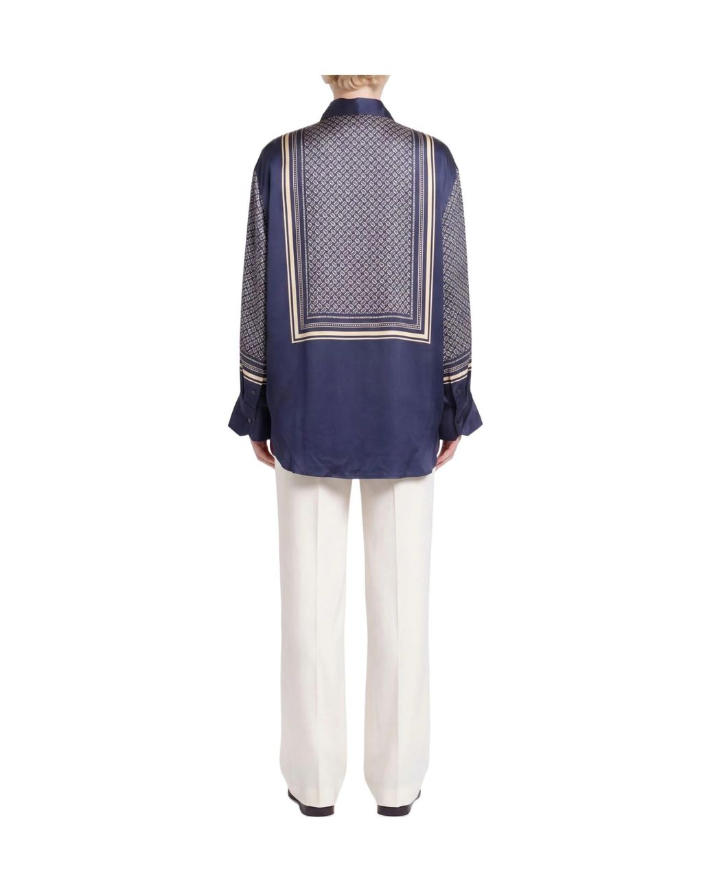 Rag & Bone Blue Two-Tone Satin Shirts