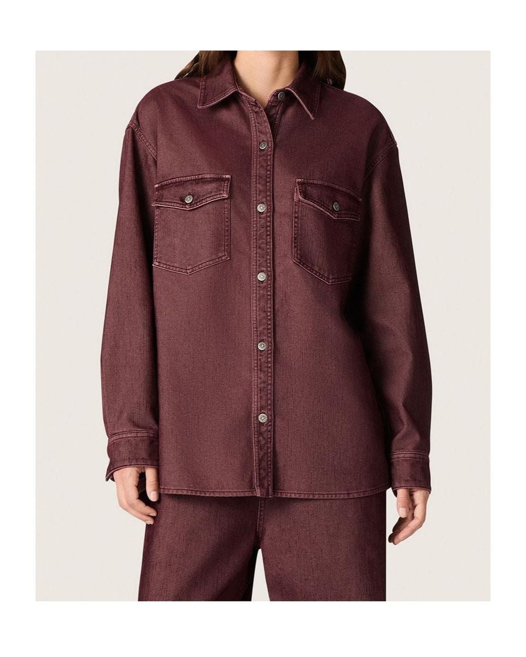 Golden Goose Deluxe Brand Purple Flap Pocket Denim Shirt