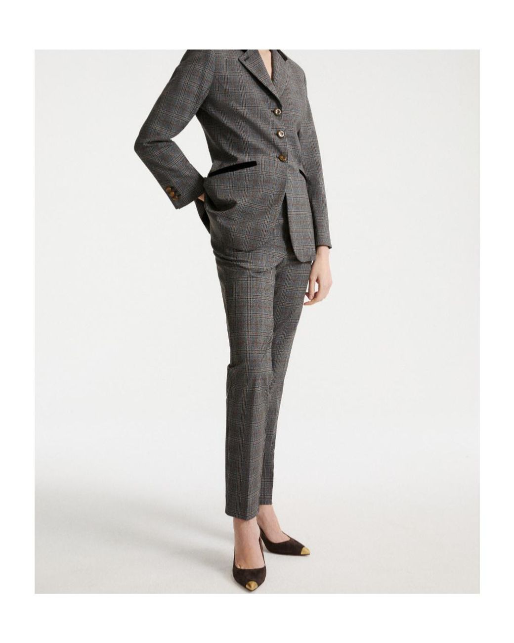 Marella Gray Slim Stretch Trousers