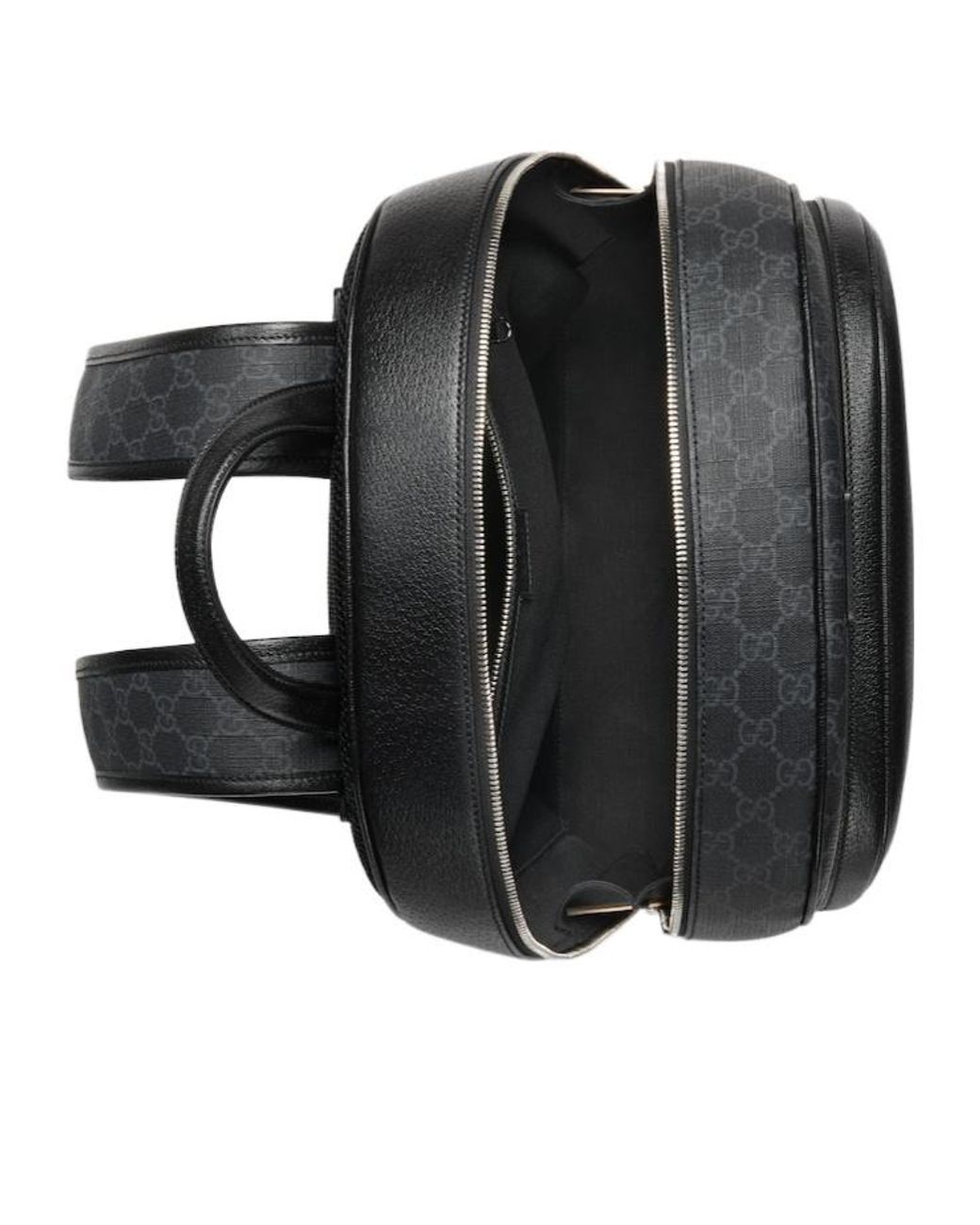 Gucci Black Monogrammed Panelled Backpack for men