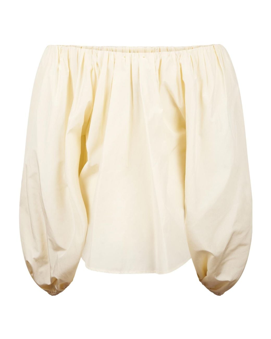 Forte_forte Natural Pleated Long-Sleeved Top