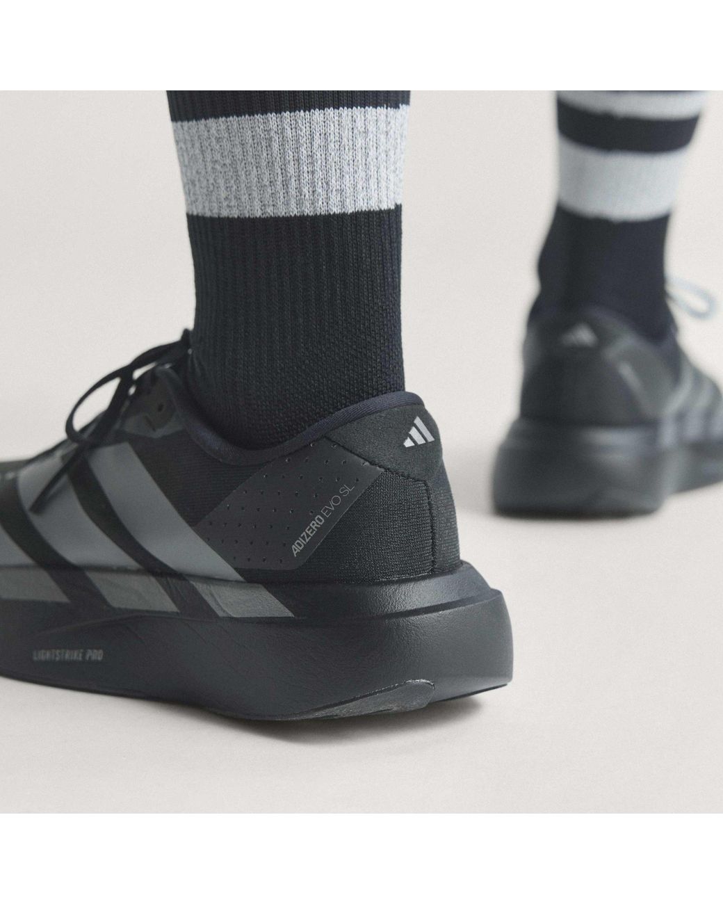 Adidas Black Lightweight Breathable Running Shoes