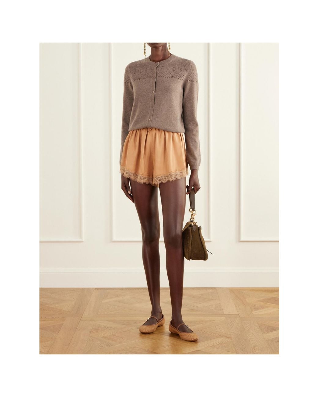 Ulla Johnson Natural Lace Shorts