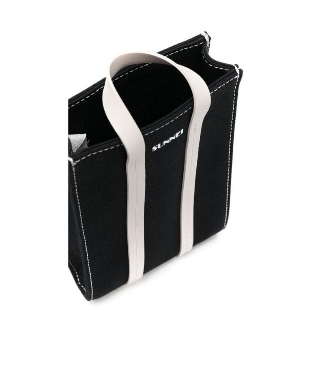 Sunnei Black Logo Printed Lanyard Pouch for men