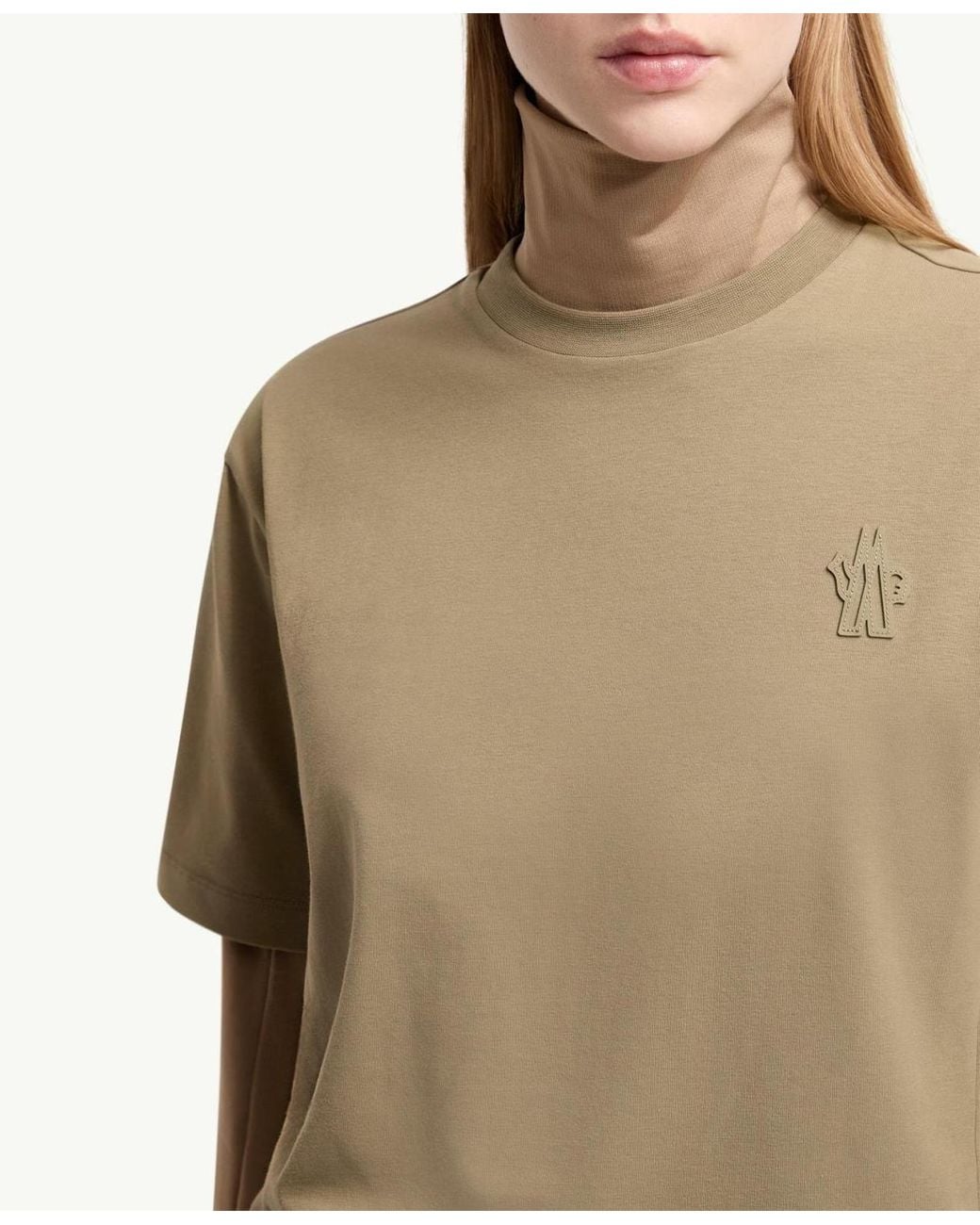Moncler Natural Logo Patch Cotton Blend T-Shirt (Three Pack)