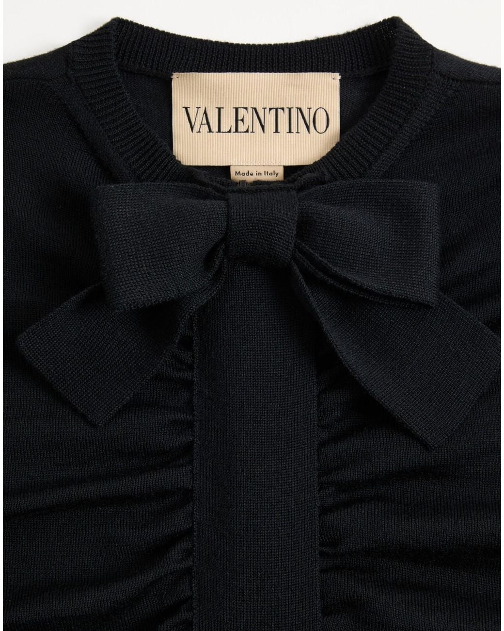 Valentino Blue Bow Detailed Long-Sleeved Cardigan