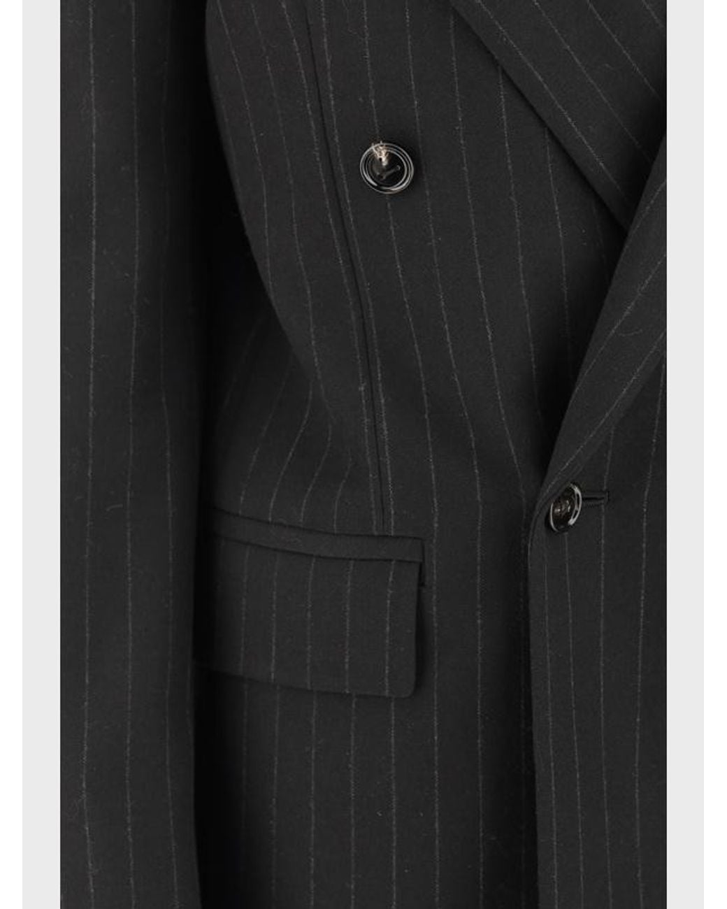 Bottega Veneta Black Pinstripe Shirt Jacket