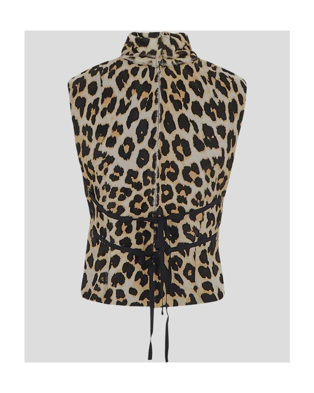 Dries Van Noten Black Leopard Printed Sleeveless Top