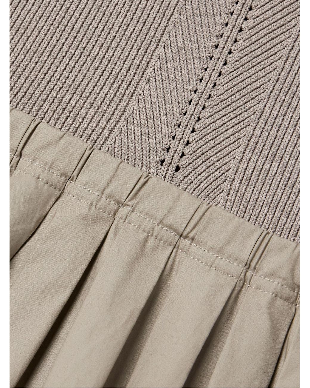 Proenza Schouler Natural Gene Pointelle-Knit Poplin Midi Dress